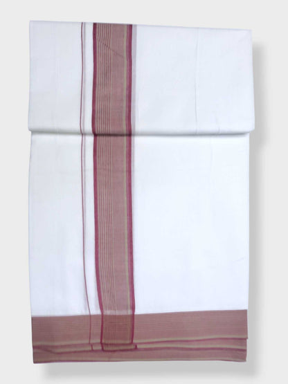 Pure White Cotton Men's Double Dhoti