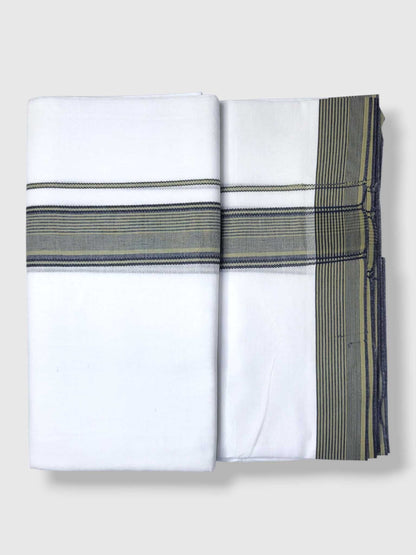 Pure White Cotton Men's Double Dhoti