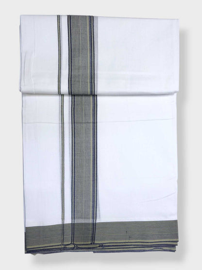 Pure White Cotton Men's Double Dhoti