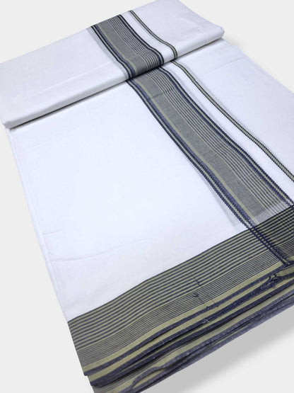 Pure White Cotton Men's Double Dhoti