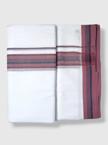 Pure White Cotton Men's Double Dhoti