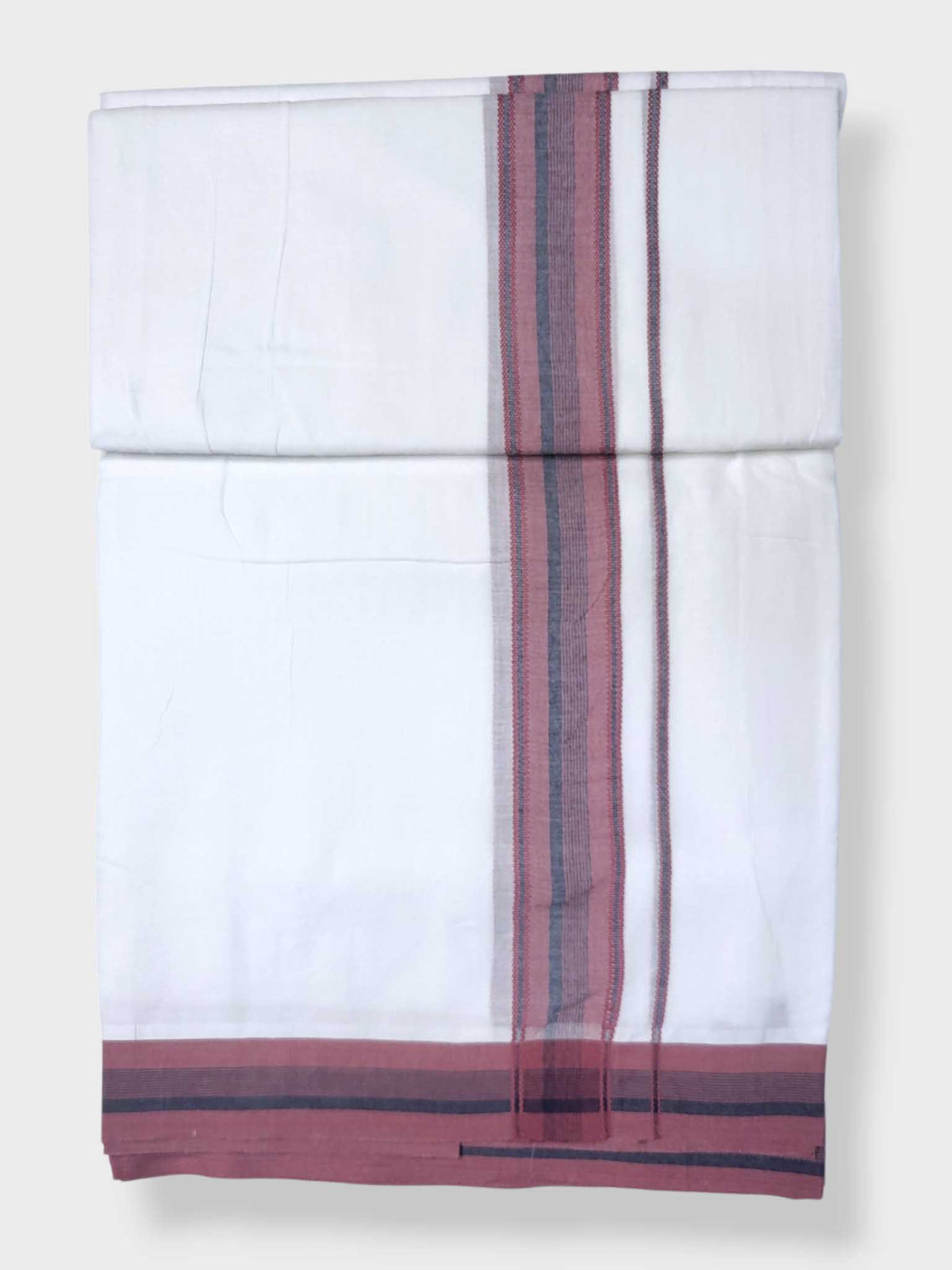 Pure White Cotton Men's Double Dhoti