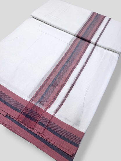 Pure White Cotton Men's Double Dhoti