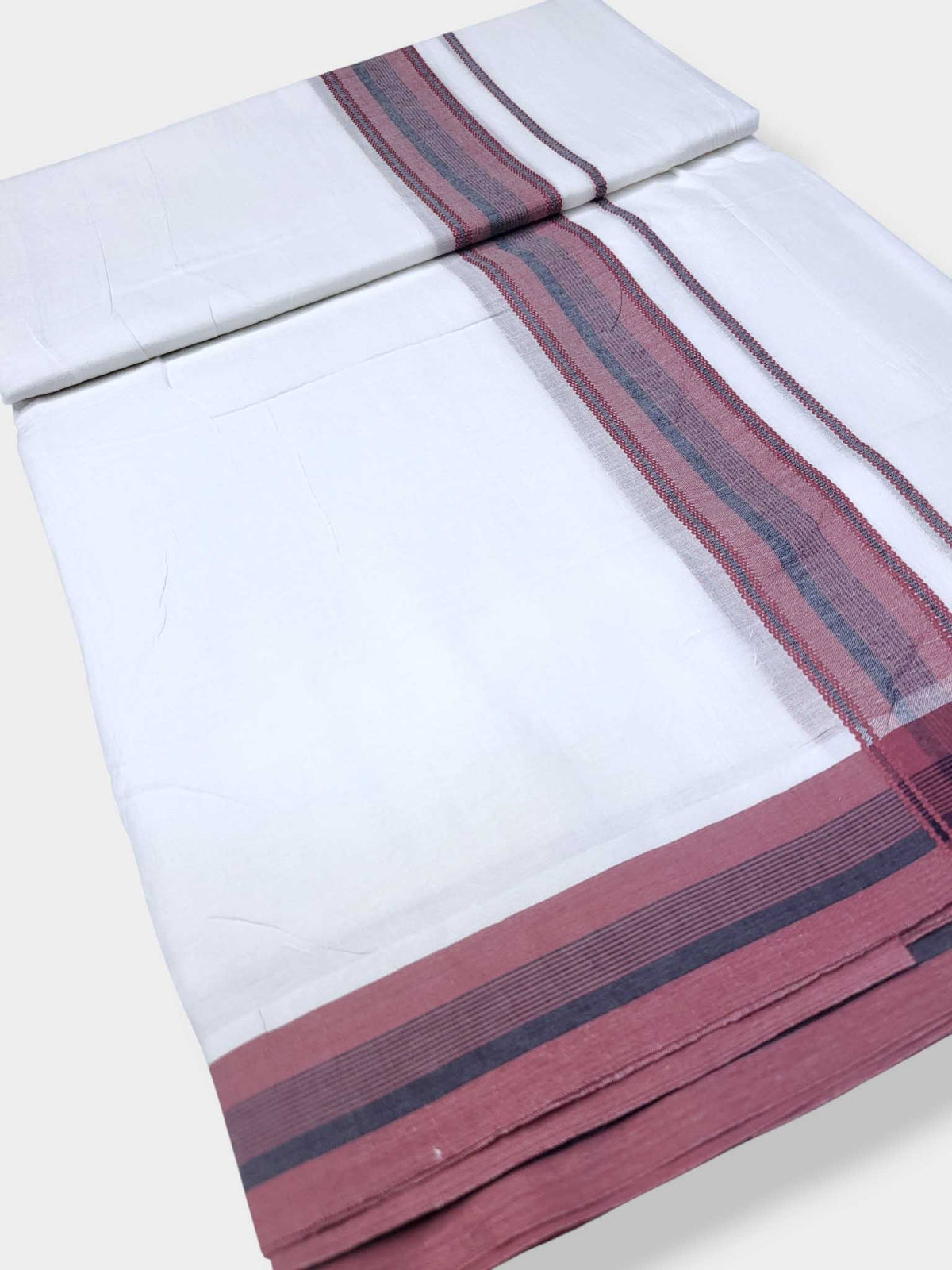 Pure White Cotton Men's Double Dhoti