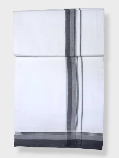 Pure White Cotton Men's Double Dhoti