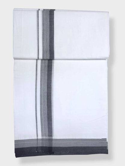 Pure White Cotton Men's Double Dhoti