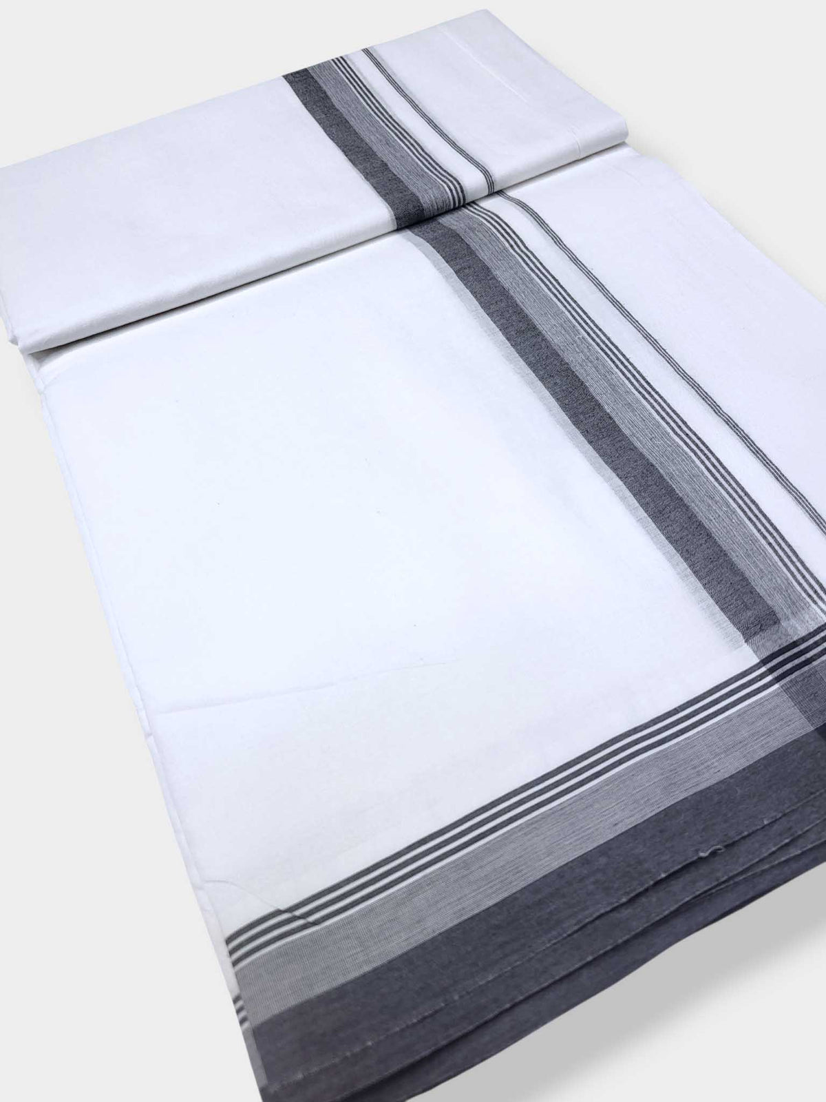 Pure White Cotton Men's Double Dhoti