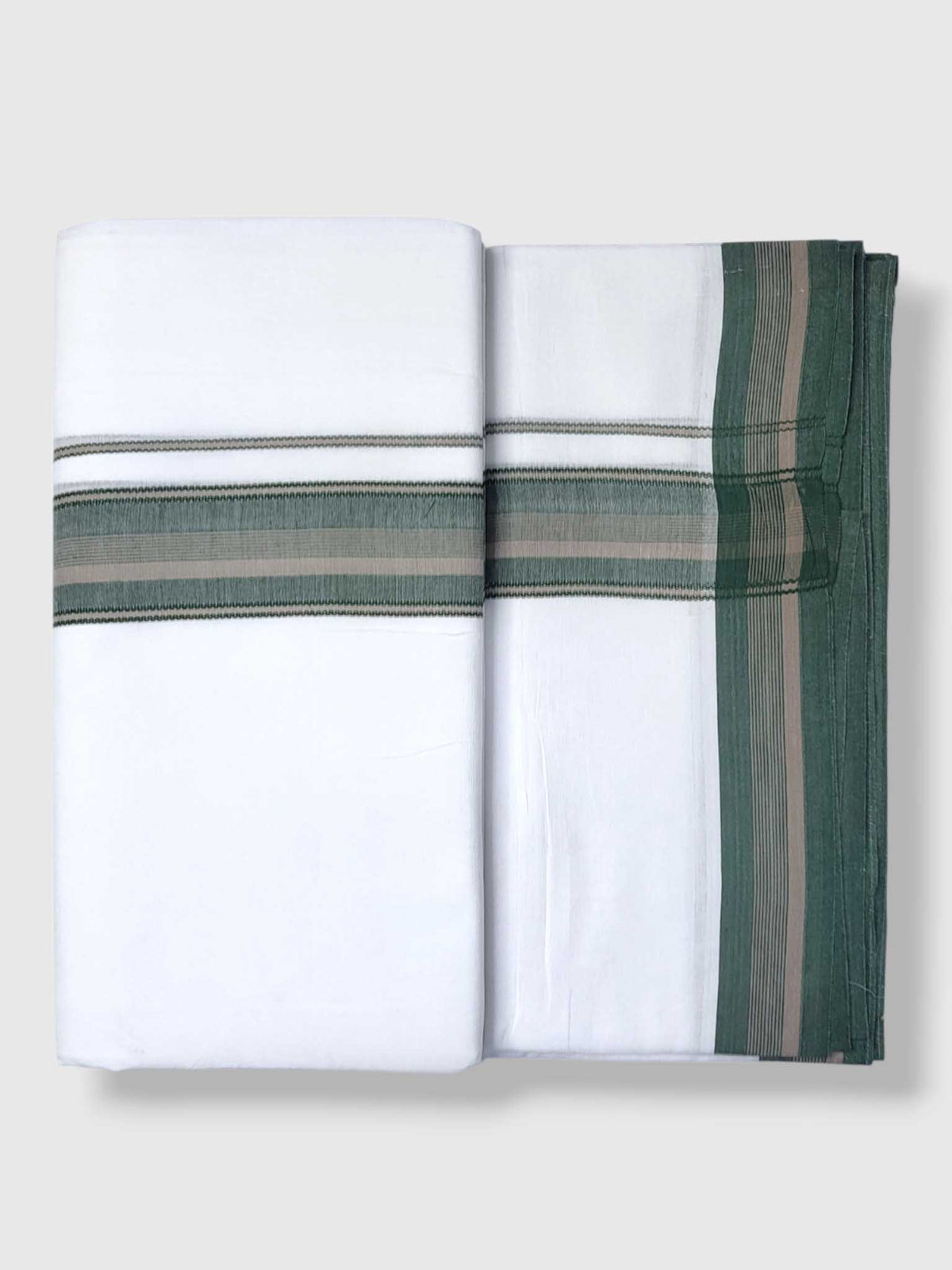 Pure White Cotton Men's Double Dhoti