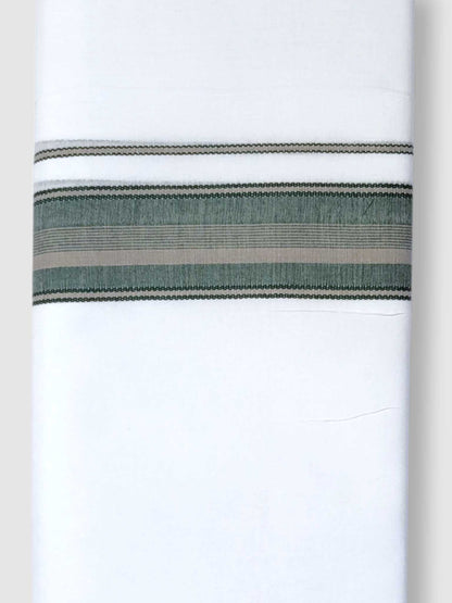 Pure White Cotton Men's Double Dhoti