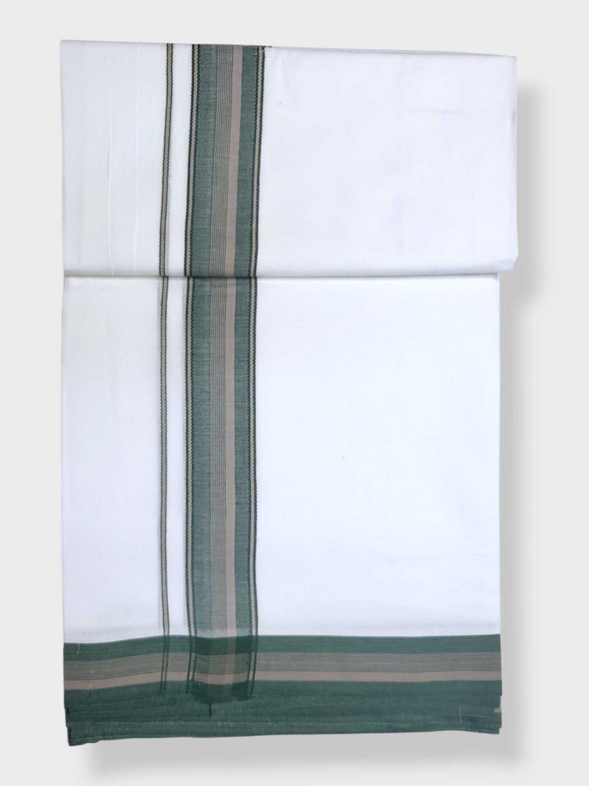 Pure White Cotton Men's Double Dhoti