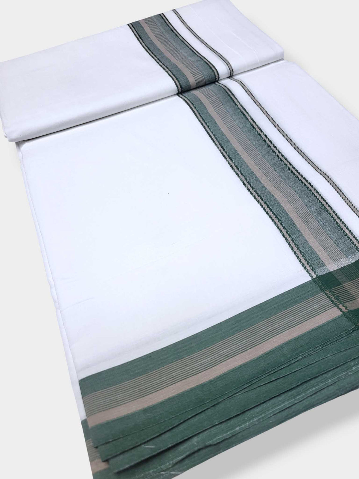 Pure White Cotton Men's Double Dhoti