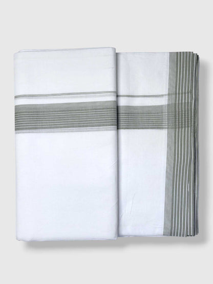 Pure White Cotton Men's Double Dhoti
