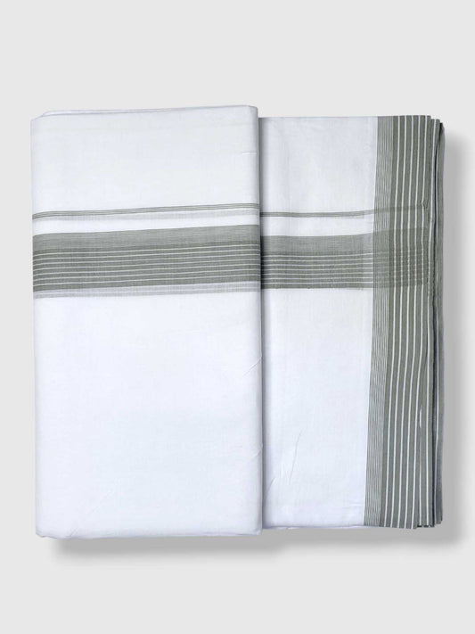 Pure White Cotton Men's Double Dhoti