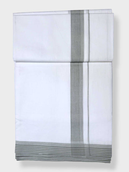 Pure White Cotton Men's Double Dhoti