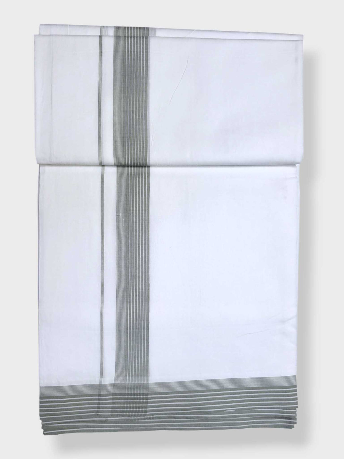 Pure White Cotton Men's Double Dhoti