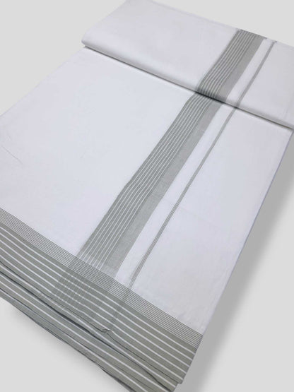 Pure White Cotton Men's Double Dhoti