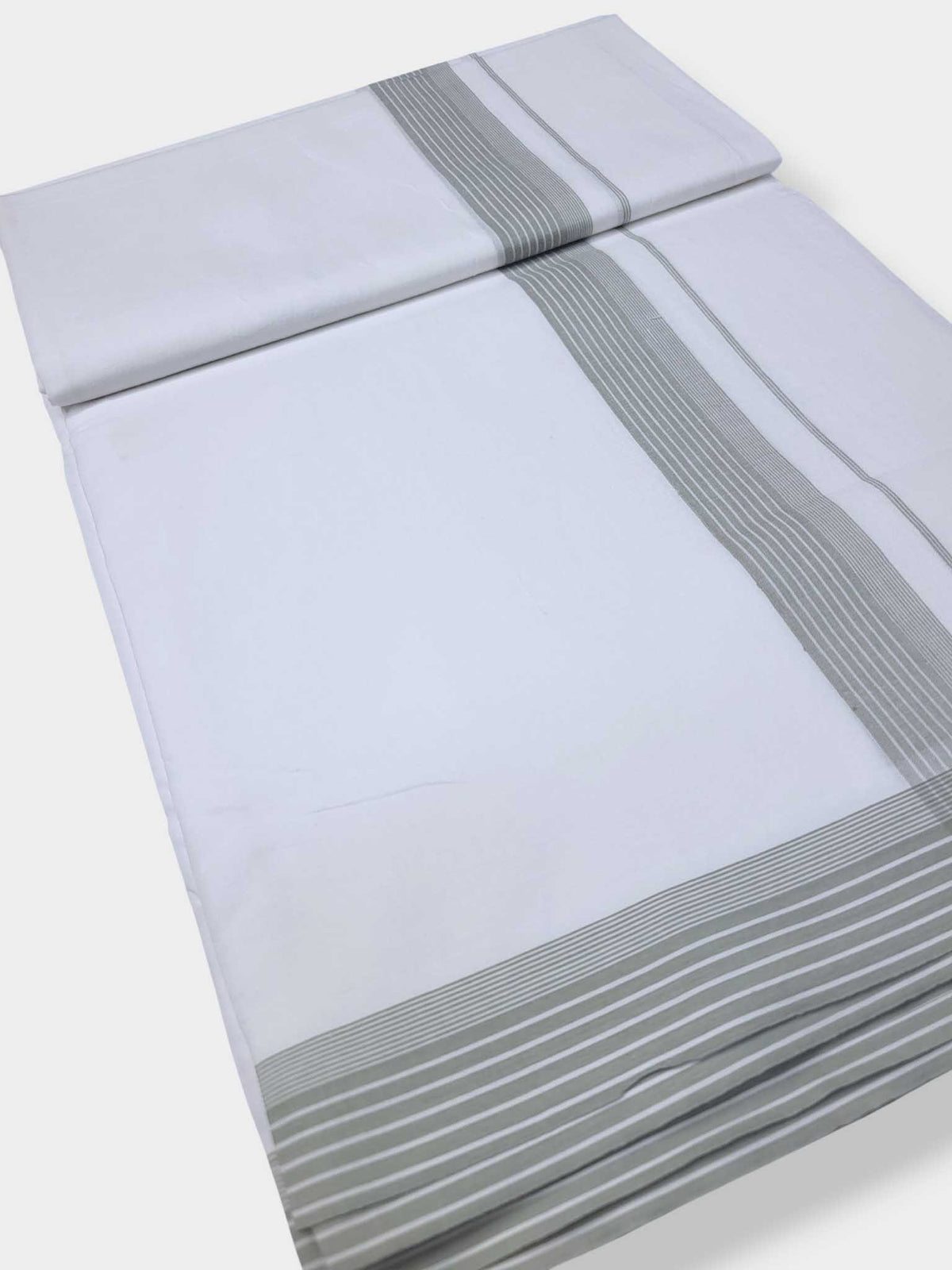 Pure White Cotton Men's Double Dhoti