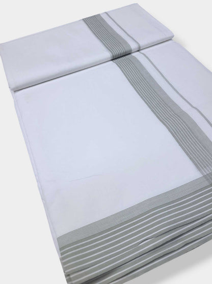 Pure White Cotton Men's Double Dhoti