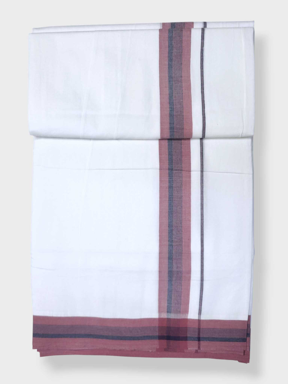 Pure White Cotton Men's Double Dhoti