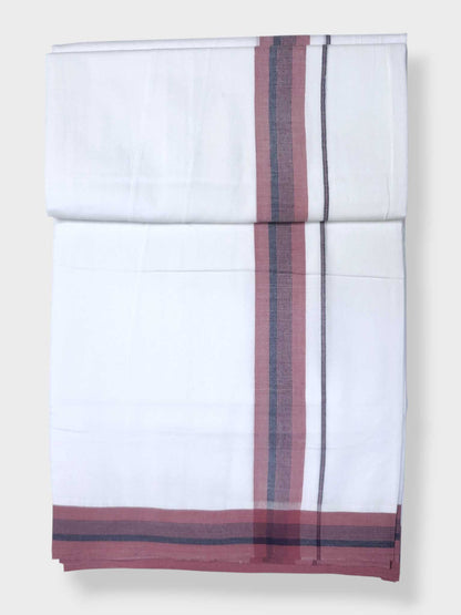 Pure White Cotton Men's Double Dhoti