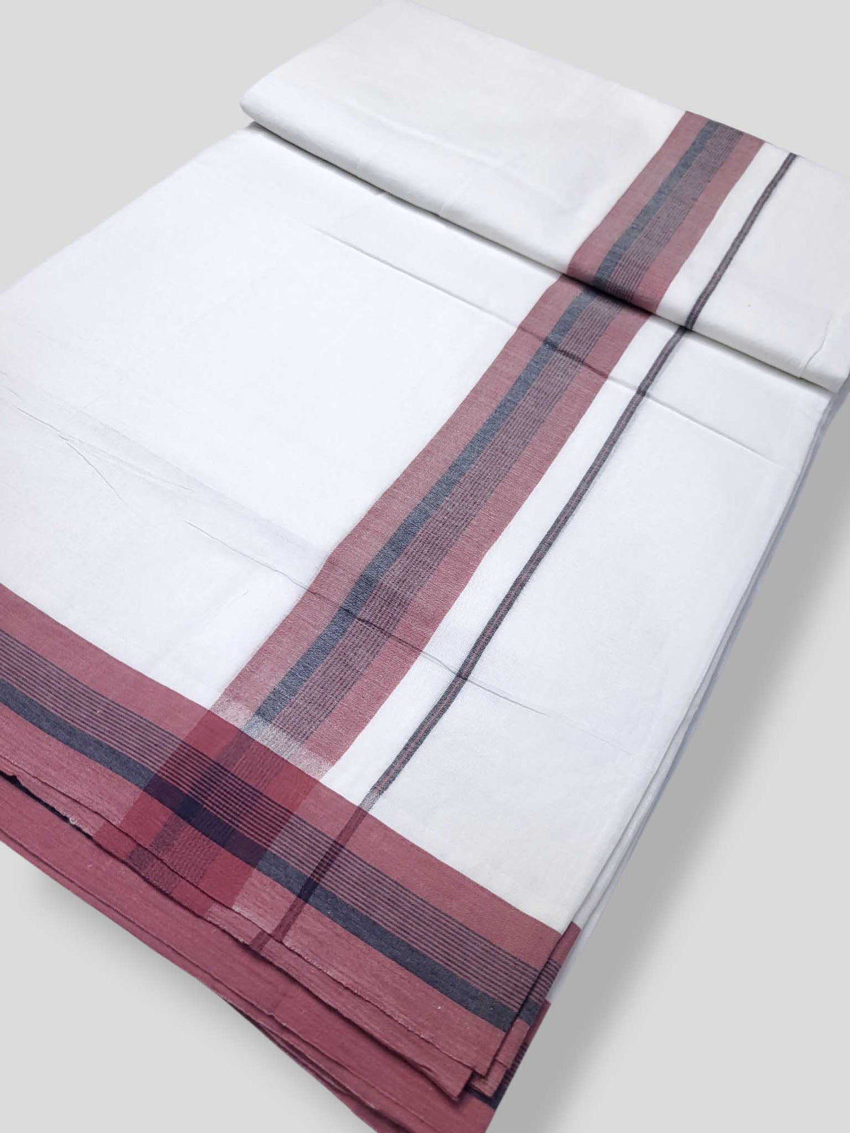 Pure White Cotton Men's Double Dhoti