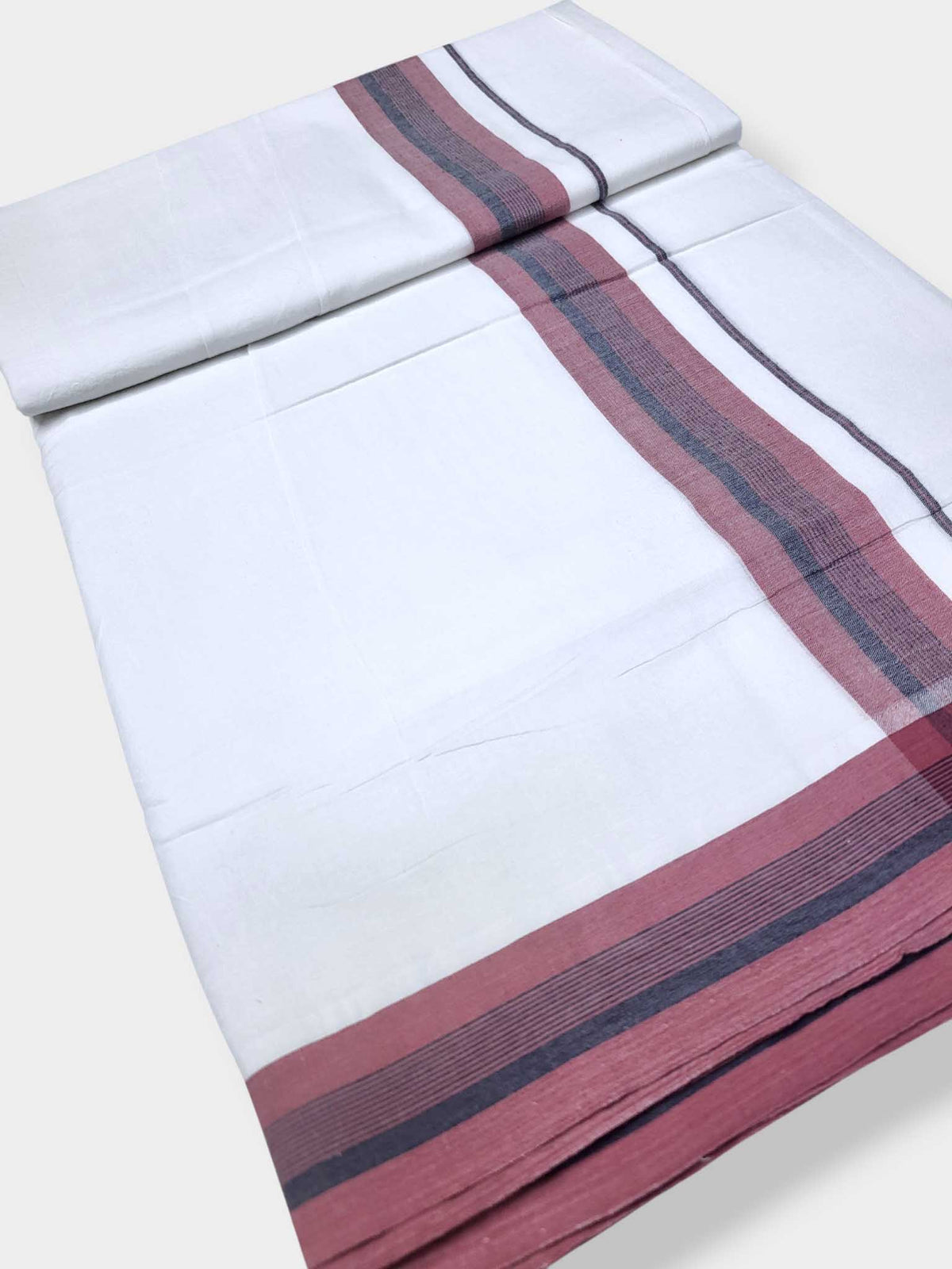 Pure White Cotton Men's Double Dhoti