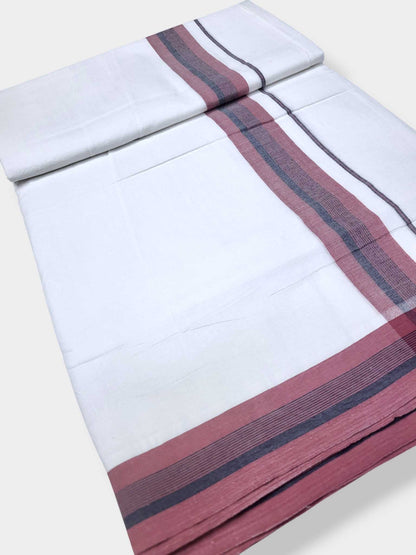 Pure White Cotton Men's Double Dhoti