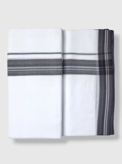 Pure White Cotton Men's Double Dhoti