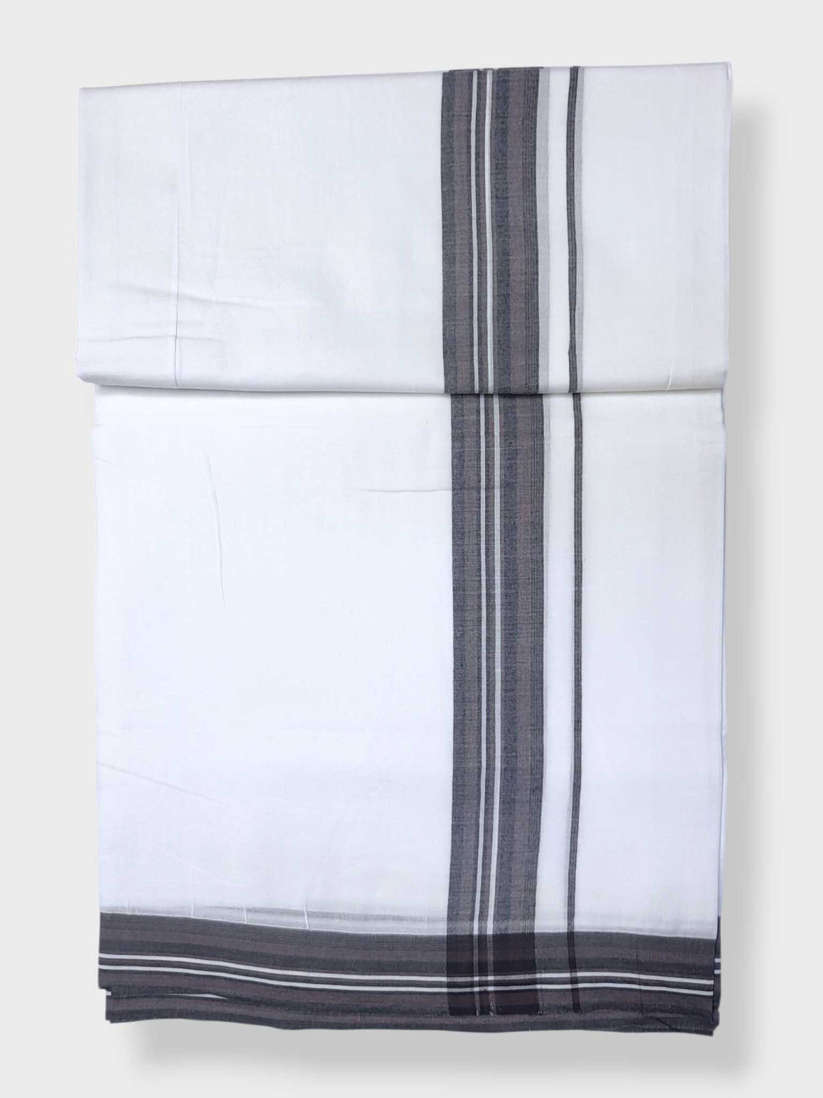 Pure White Cotton Men's Double Dhoti