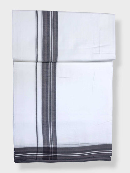 Pure White Cotton Men's Double Dhoti