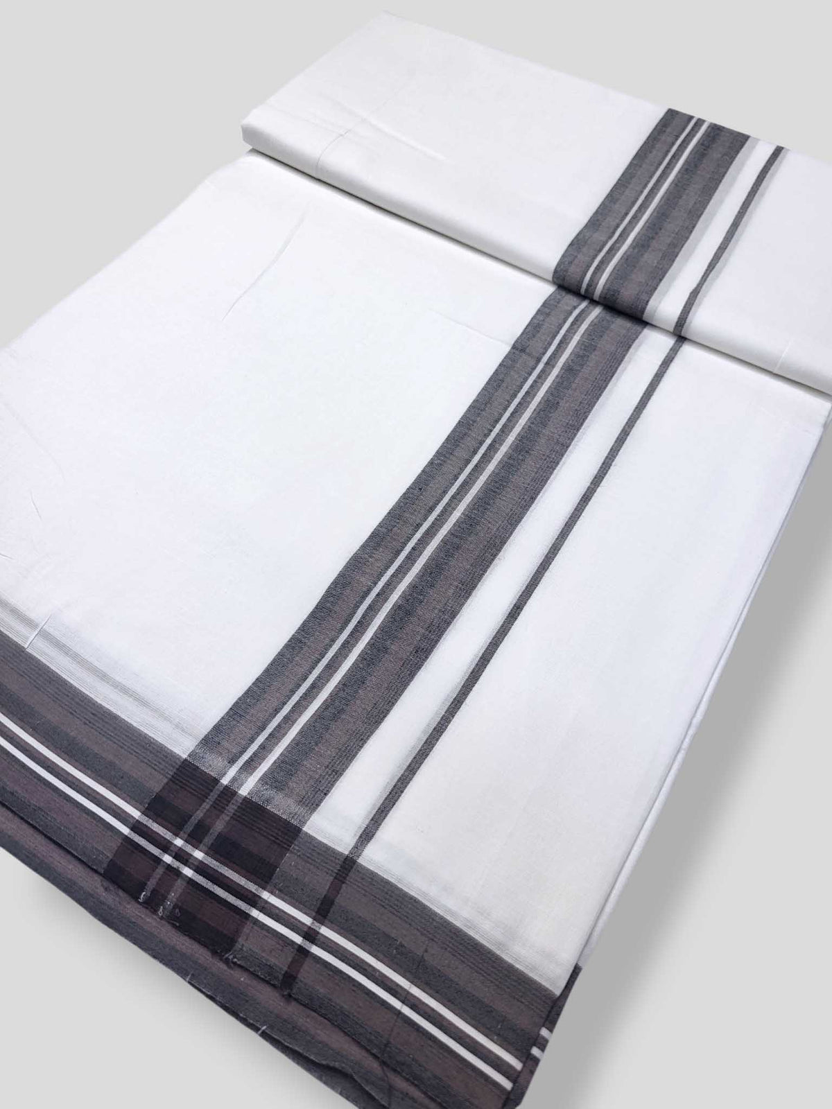 Pure White Cotton Men's Double Dhoti