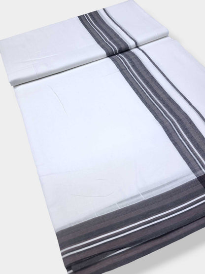 Pure White Cotton Men's Double Dhoti