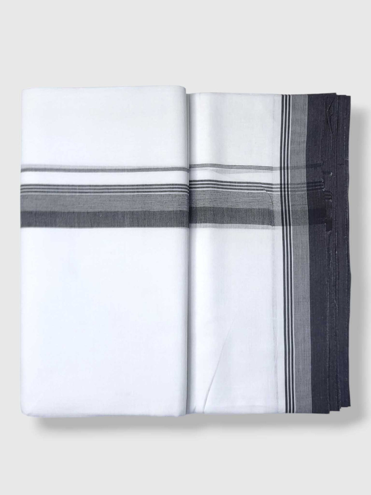 Pure White Cotton Men's Double Dhoti