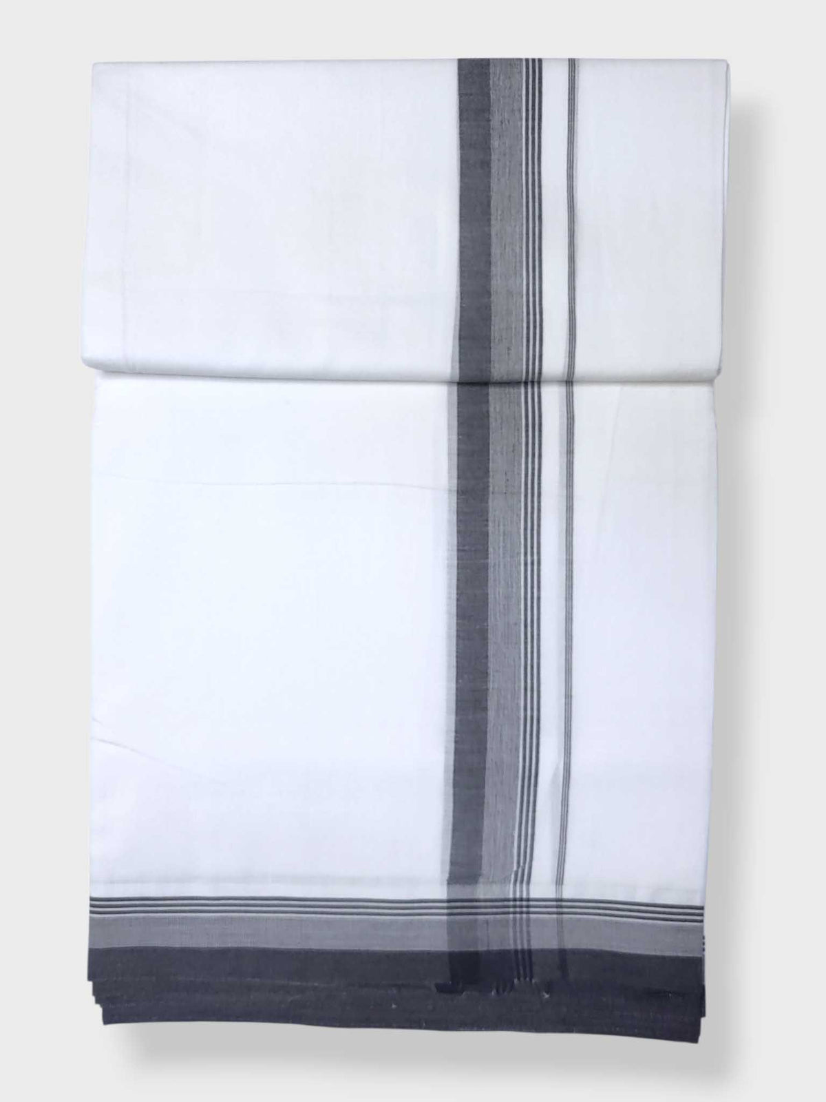 Pure White Cotton Men's Double Dhoti