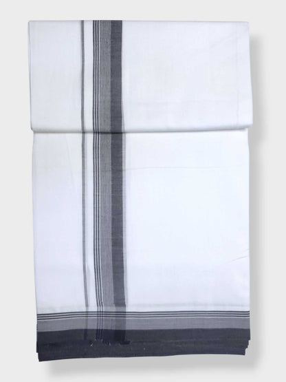 Pure White Cotton Men's Double Dhoti