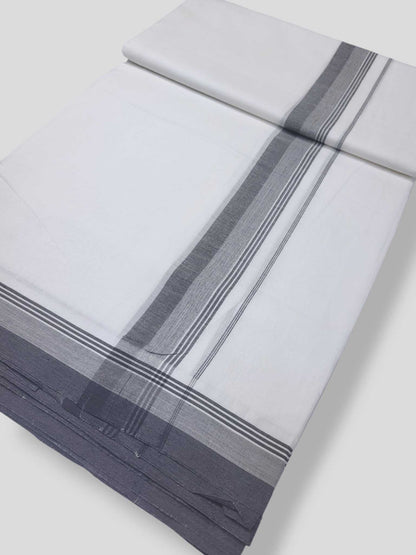 Pure White Cotton Men's Double Dhoti