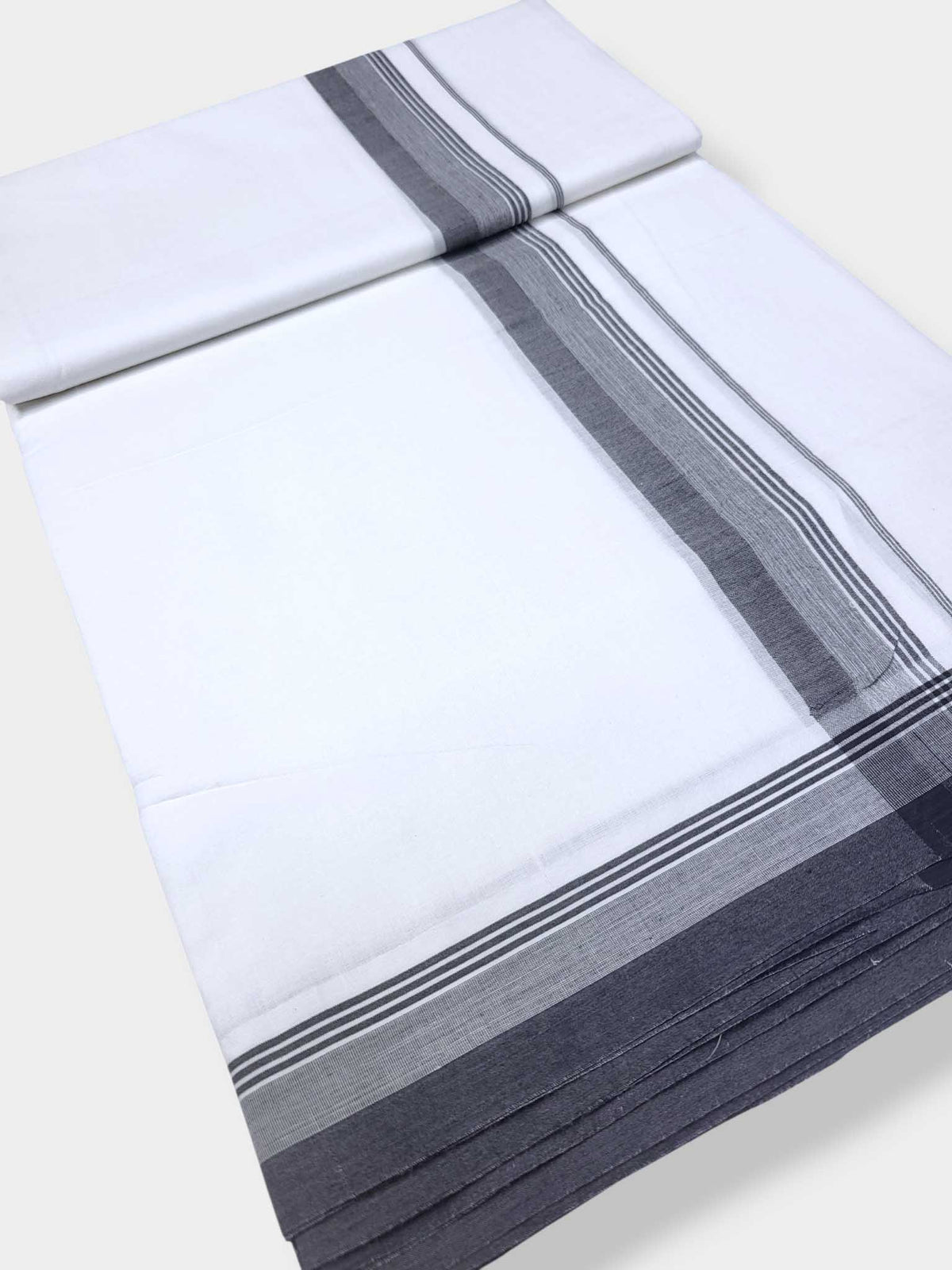 Pure White Cotton Men's Double Dhoti