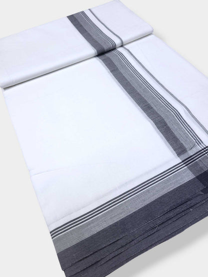 Pure White Cotton Men's Double Dhoti