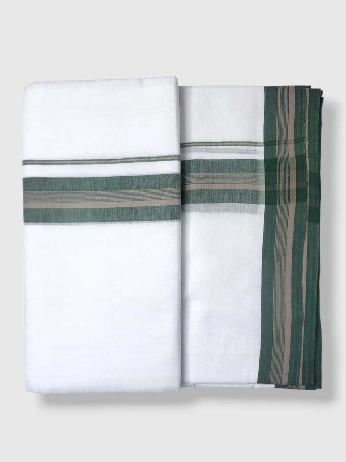 Pure White Cotton Men's Double Dhoti