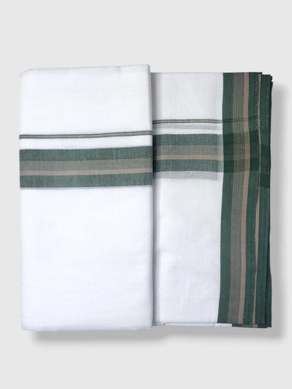 Pure White Cotton Men's Double Dhoti