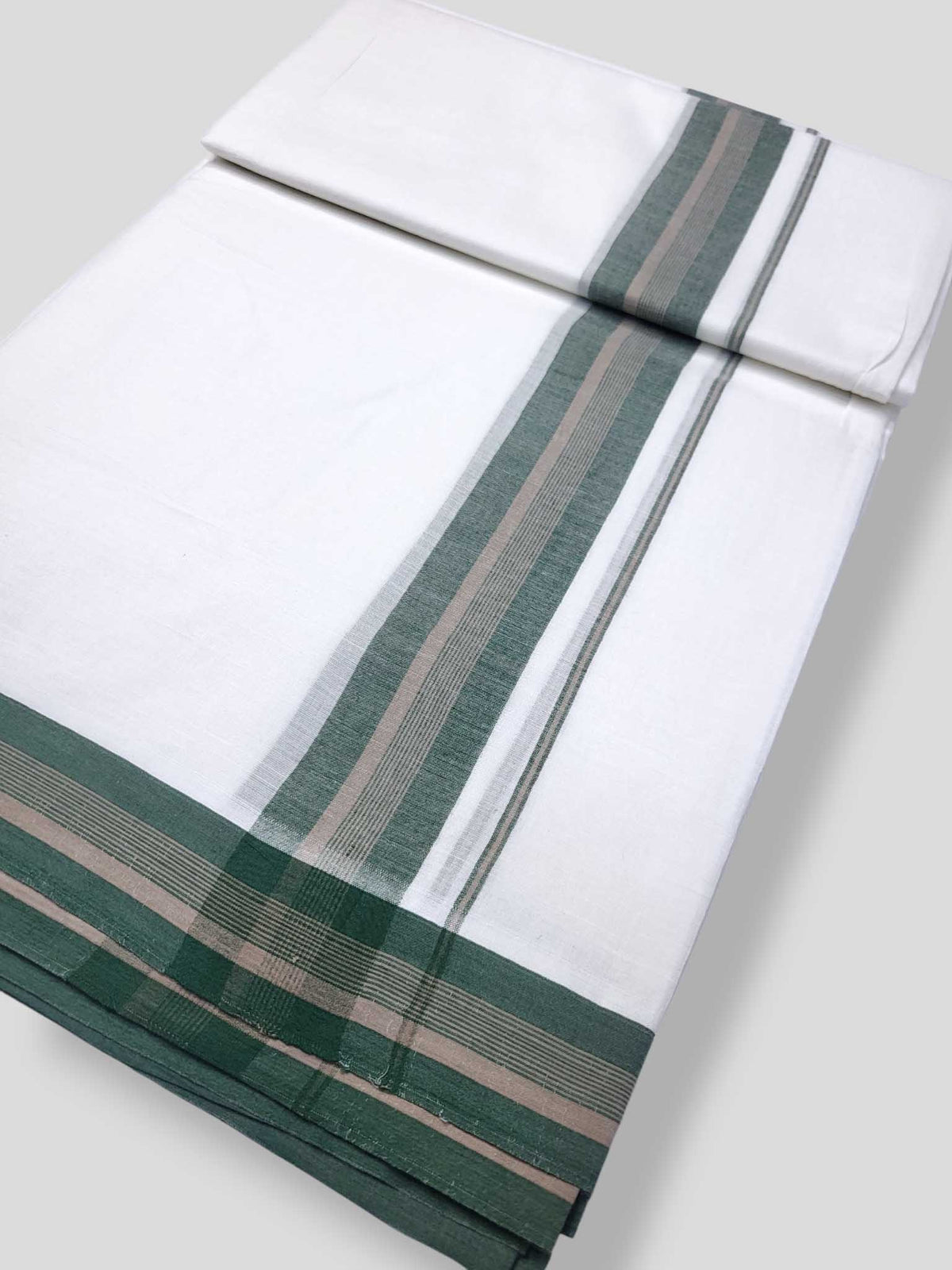 Pure White Cotton Men's Double Dhoti