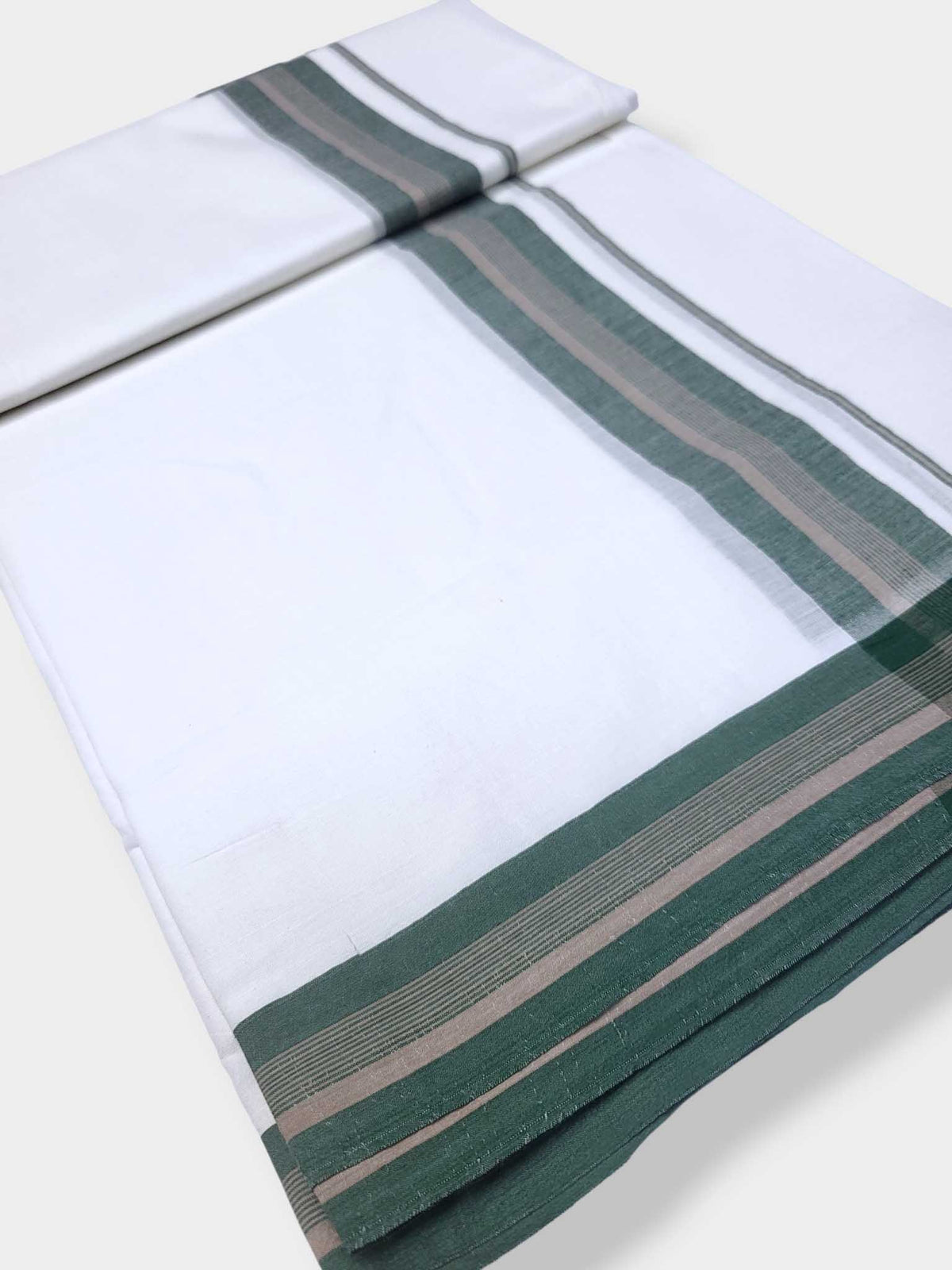 Pure White Cotton Men's Double Dhoti