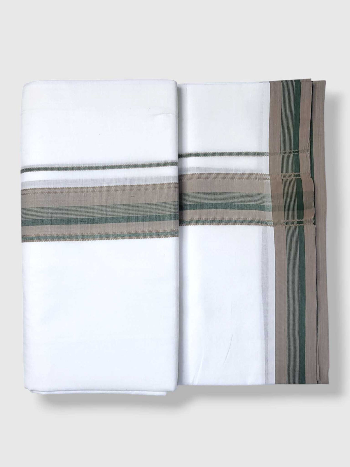Pure White Cotton Men's Double Dhoti