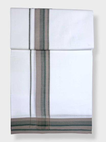 Pure White Cotton Men's Double Dhoti