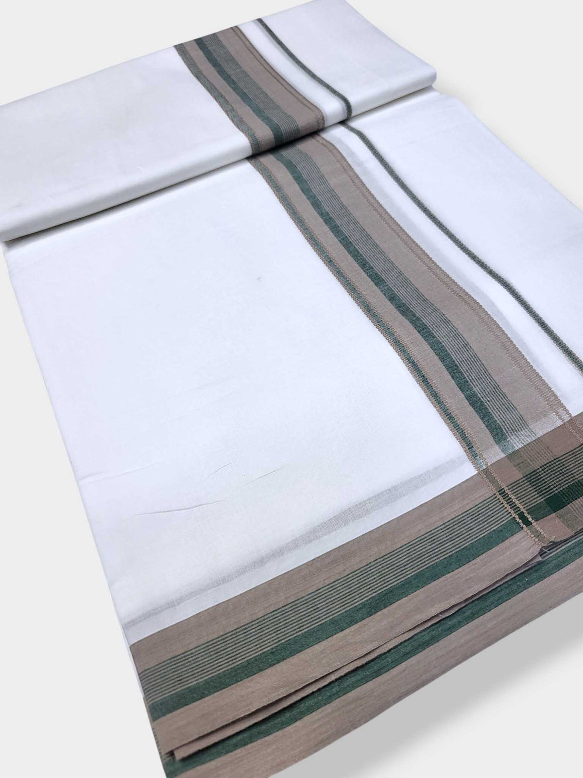 Pure White Cotton Men's Double Dhoti