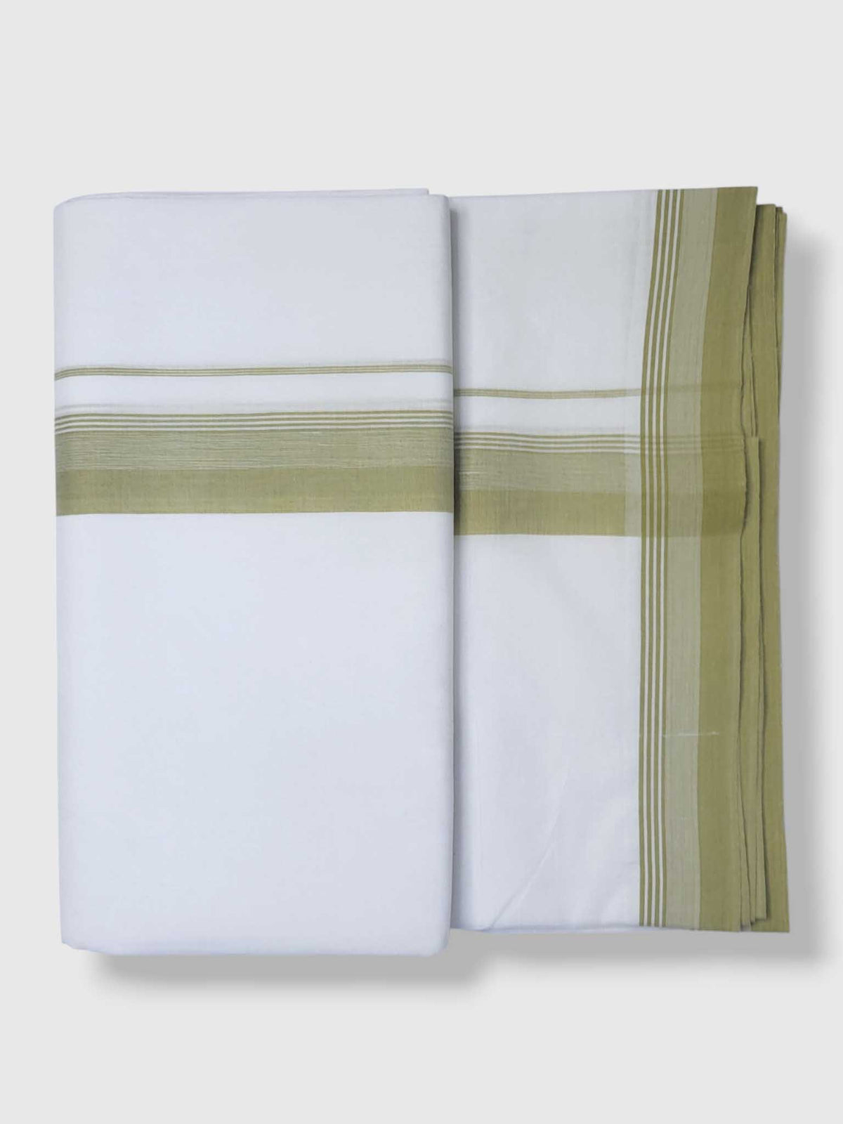 Pure White Cotton Men's Double Dhoti