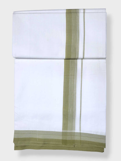 Pure White Cotton Men's Double Dhoti