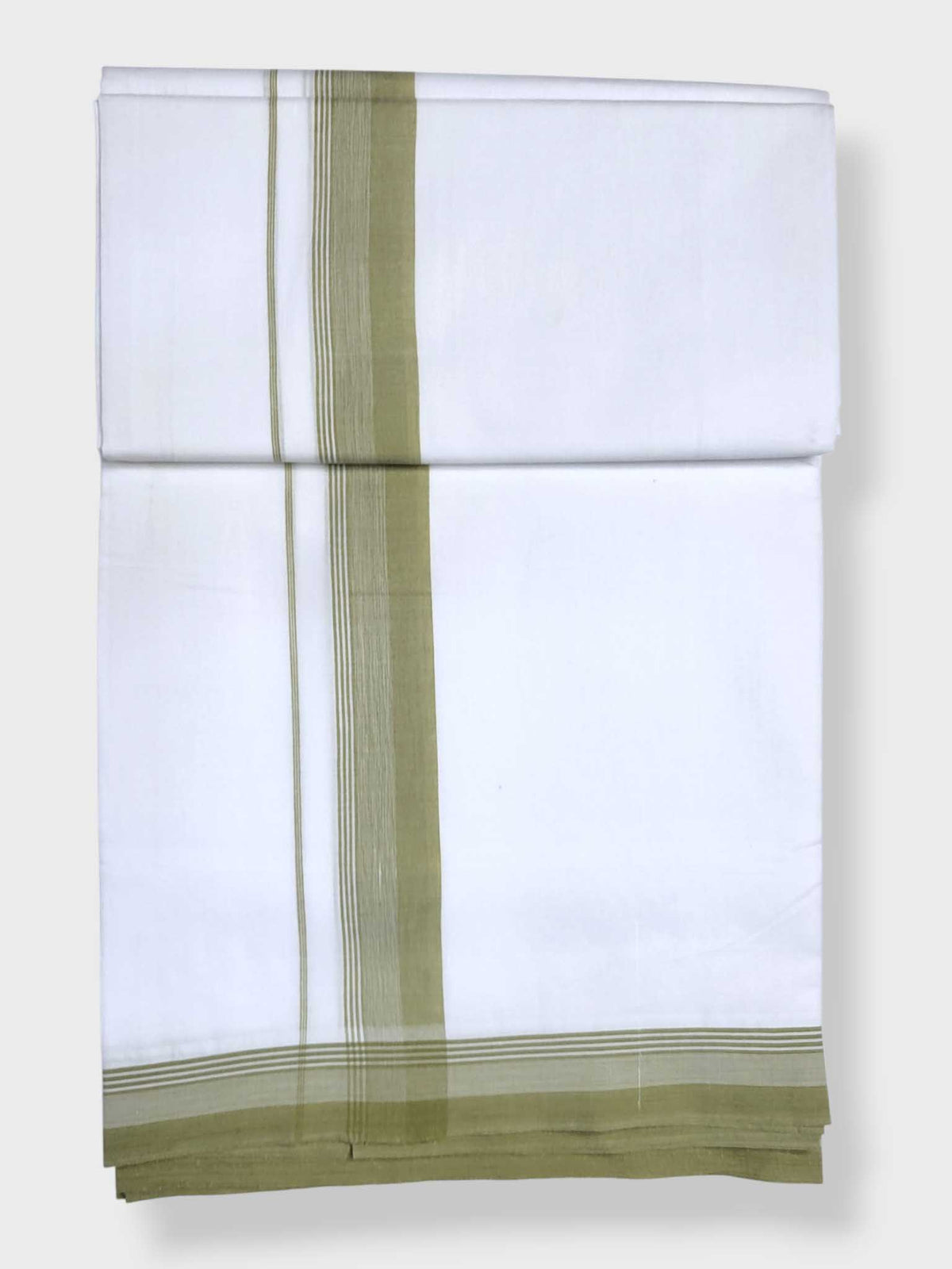 Pure White Cotton Men's Double Dhoti