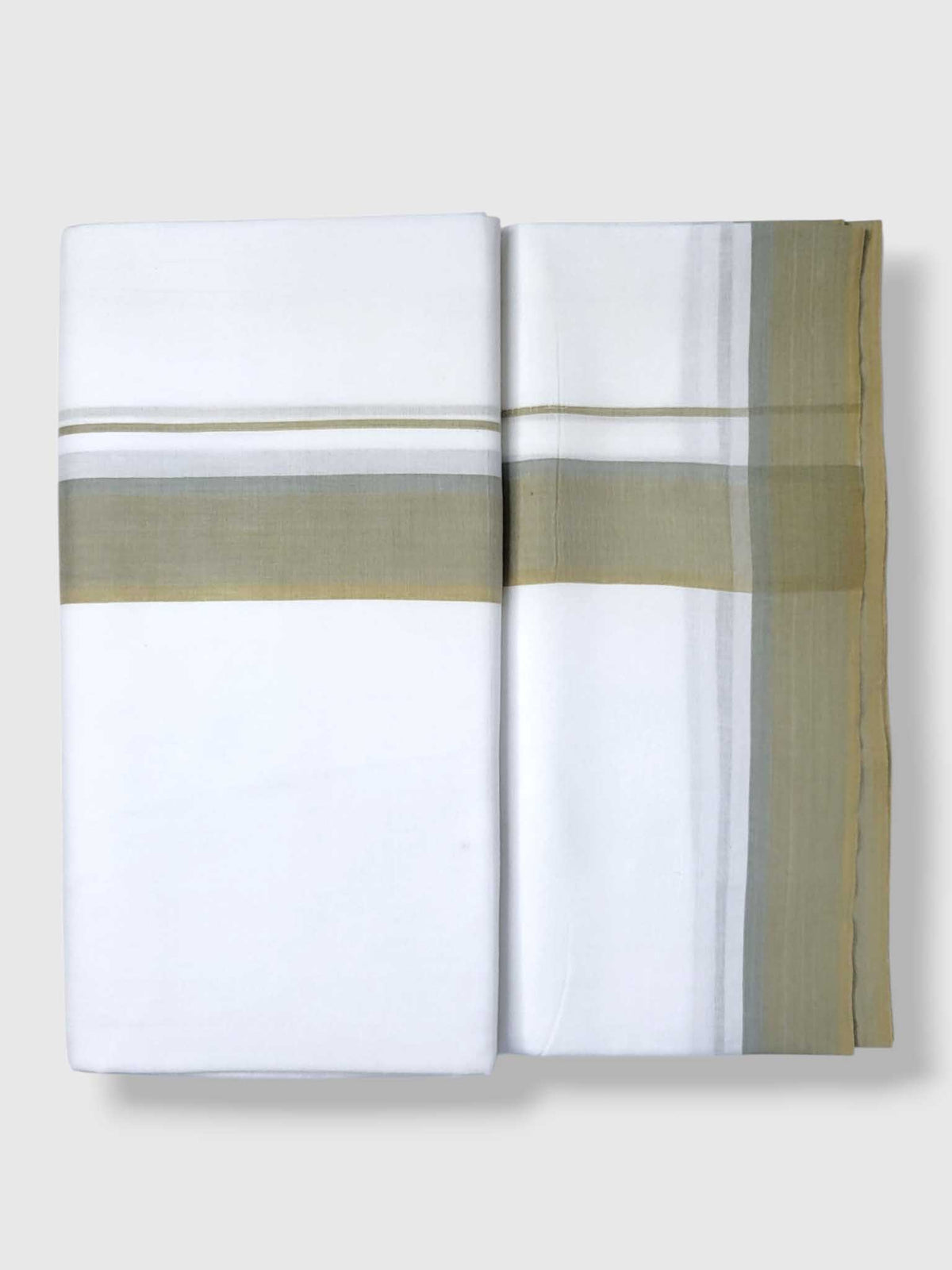 Pure White Cotton Men's Double Dhoti