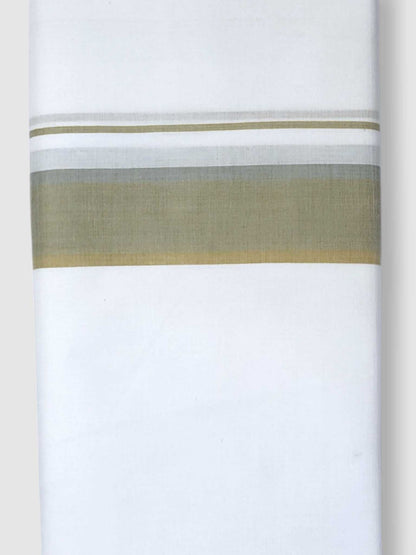 Pure White Cotton Men's Double Dhoti